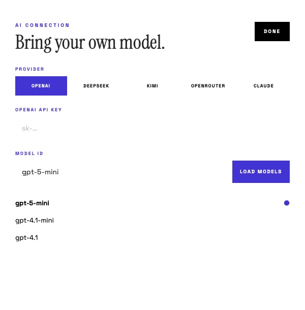 OFFSET model provider settings